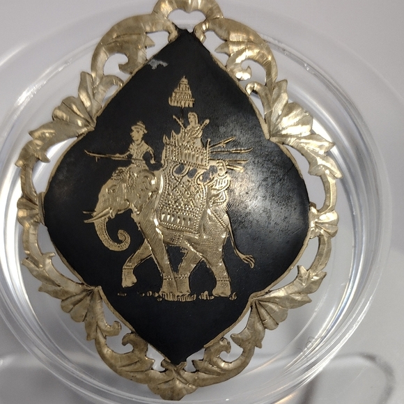 Vintage Niello Elephant Brooch, Animal Pin, Siam Silver, Thailand Elephant, 925 - Picture 8 of 8